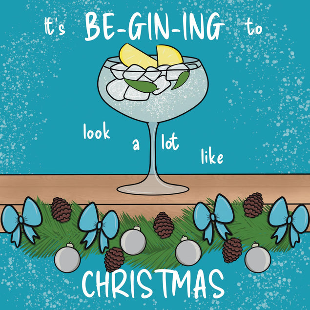 Be-Gin-Ing Christmas Confetti-exploding Greetings Card
