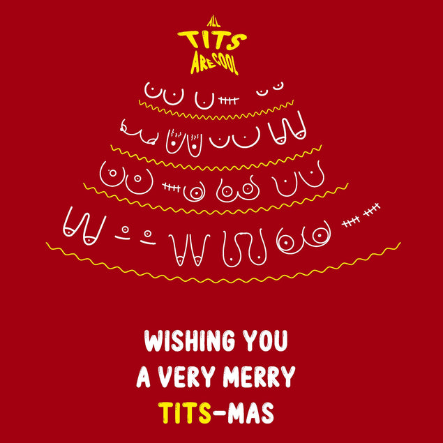Merry Christmas Tits Christmas Tree Confetti-exploding Greetings Card