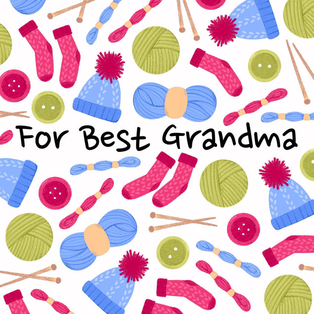 For Best Grandma Knitting Confetti-exploding Greetings Card