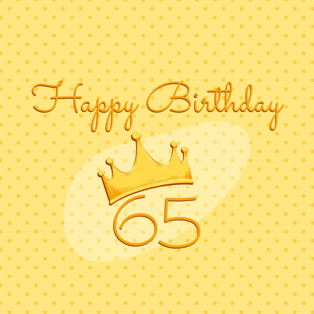 Happy 65th Birthday Crown Confetti-exploding Greetings Card
