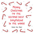Merry Christmas To The Second Best Boyfriend In The World Confetti-exploding Greetings Card