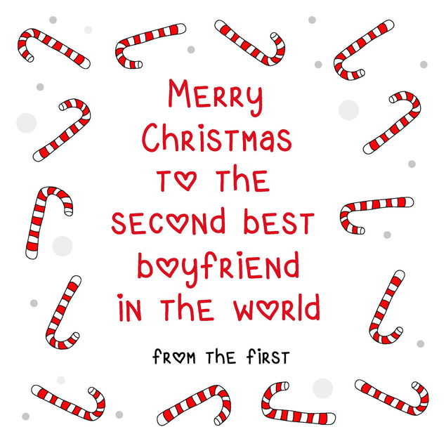 Merry Christmas To The Second Best Boyfriend In The World Confetti-exploding Greetings Card