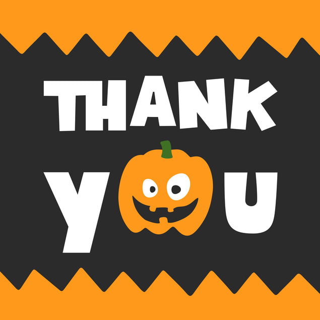 Halloween Thank You Pumpkin Confetti-exploding Greetings Card