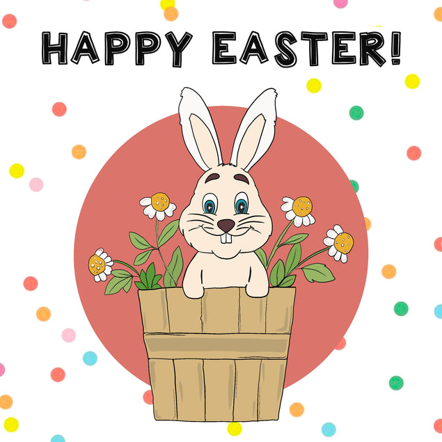 Charming Bunny And Daisies Easter Confetti-exploding Greetings Card