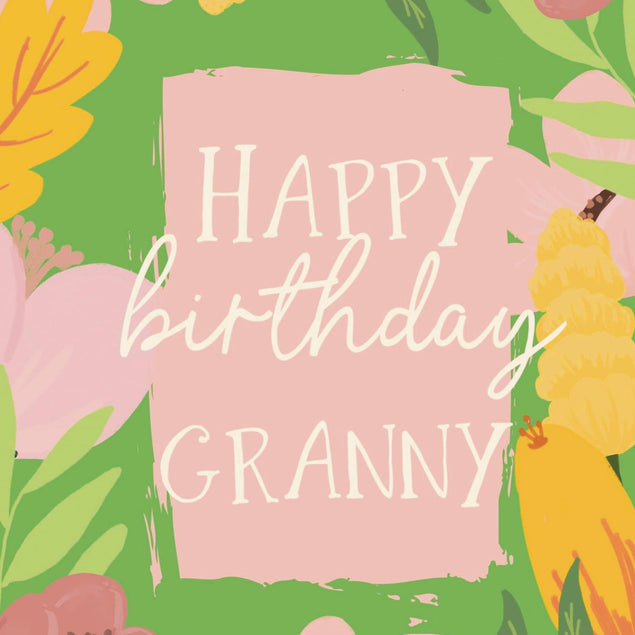 Happy Birthday Granny Floral Confetti-exploding Greetings Card
