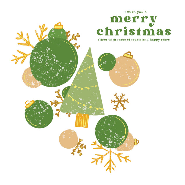 Merry Christmas Abstract Christmas Tree And Baubles Confetti-exploding Greetings Card