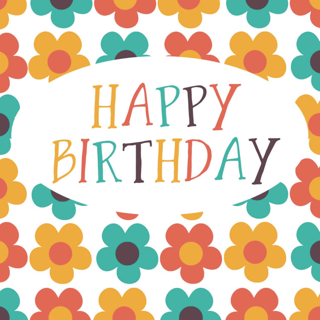 Happy Birthday Flower Power Confetti-exploding Greetings Card