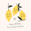 Simply Lemons Happy 25th Birthday Husband Confetti-exploding Greetings Card