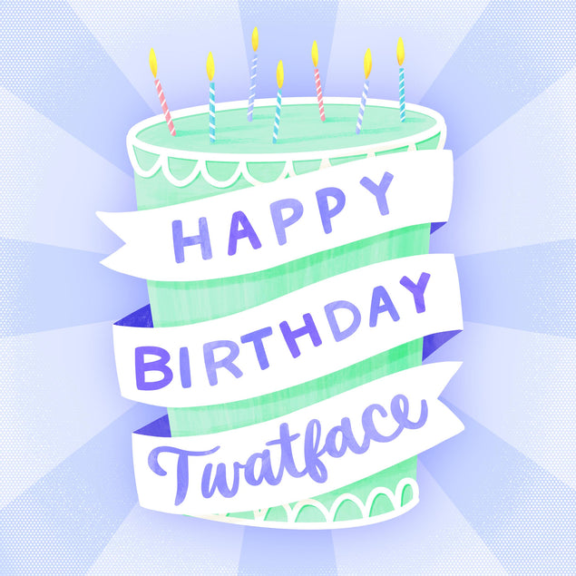 Happy Birthday Twatface Big Cake Confetti-exploding Greetings Card