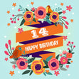 Happy Birthday Birds 14 Confetti-exploding Greetings Card