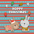Hoppy Christmas Rabbit Confetti-exploding Greetings Card