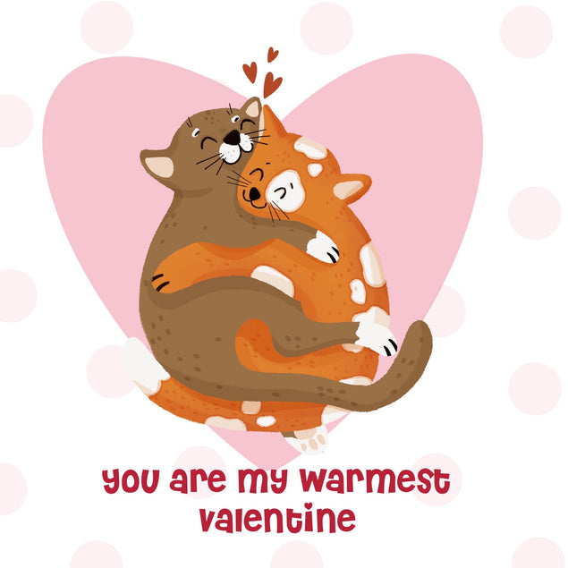 You Are My Warmest Valentine Cute Cats Valentine's Day Confetti-exploding Greetings Card
