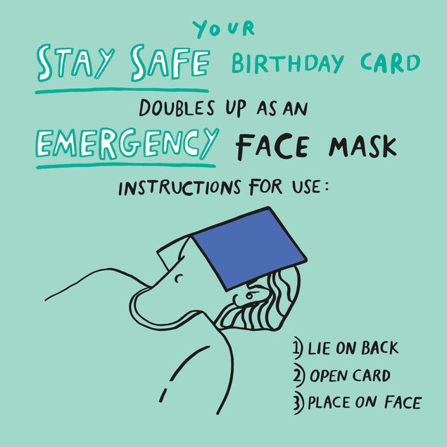 Emergency Face mask Confetti-exploding Greetings Card