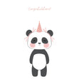 Cute Panda In Pink Party Hat Congratulations Confetti-exploding Greetings Card