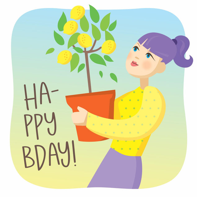 Lemon Tree Happy Birthday Confetti-exploding Greetings Card