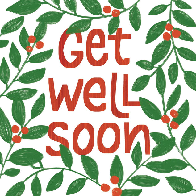 Get Well Green Leaves Confetti-exploding Greetings Card