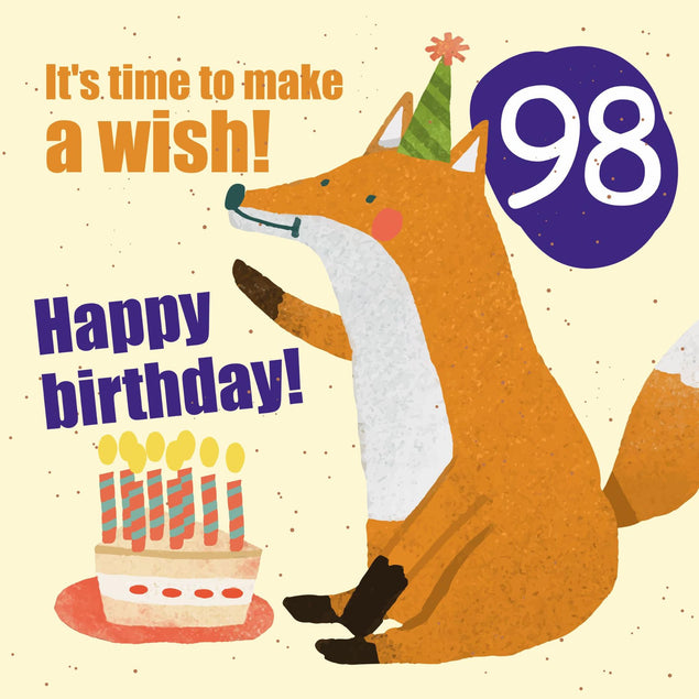 Make a Wish 98th Birthday Confetti-exploding Greetings Card