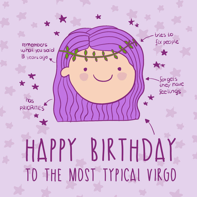The Most Typical Virgo Happy Birthday Confetti-exploding Greetings Card