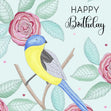 Bird And Rose Birthday Confetti-exploding Greetings Card