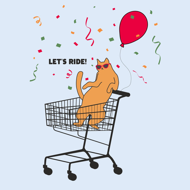 Let's Ride With Cat Happy Congratulation Confetti-exploding Greetings Card