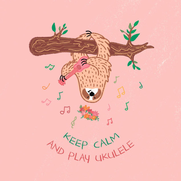 Play Ukulele Pink Confetti-exploding Greetings Card
