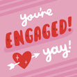 You're Engaged Yay Red Heart Confetti-exploding Greetings Card