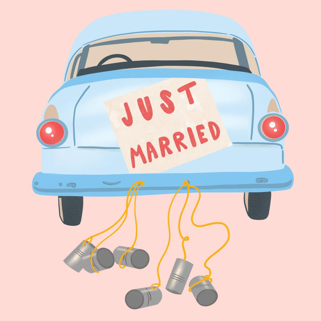 Just Married Confetti-exploding Greetings Card