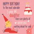 Plenty Of Adventures Waiting For You Ahead Happy 3rd Birthday Daughter Confetti-exploding Greetings Card