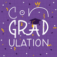 Purple Congradulation Confetti-exploding Greetings Card