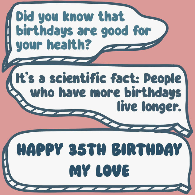 Funny Dialogues Happy 35th Birthday Love Confetti-exploding Greetings Card