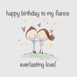 Happy Birthday Fiance Couple Hugging Confetti-exploding Greetings Card