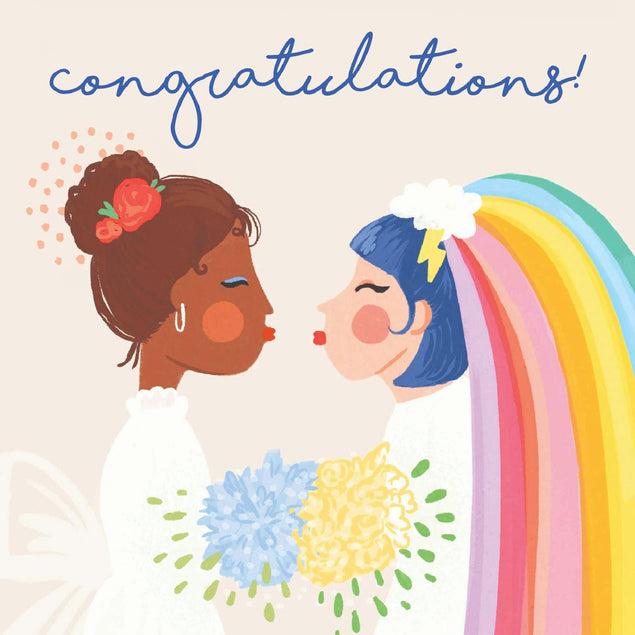 Pride Brides Wedding LGBTQ+ Confetti-exploding Greetings Card