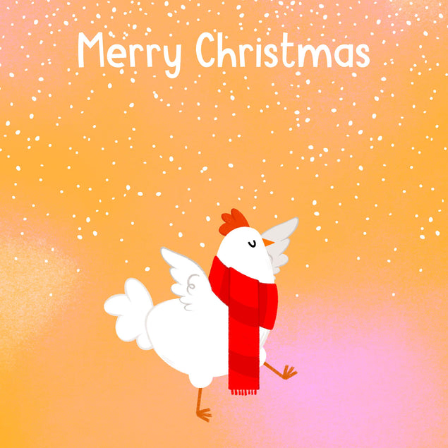 Merry Christmas Funny Chicken Confetti-exploding Greetings Card