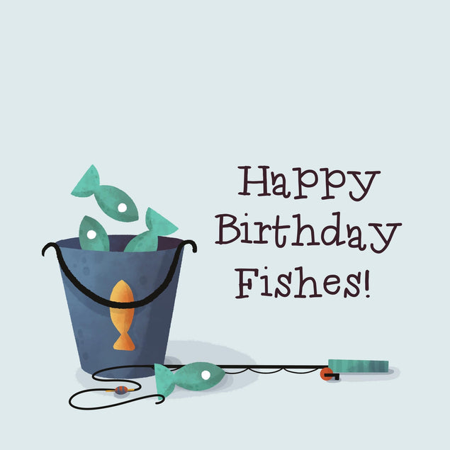 Happy Birthday Fish In A Bucket Confetti-exploding Greetings Card