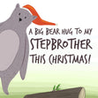 A Big Bear Hug To My Step Brother Christmas Confetti-exploding Greetings Card