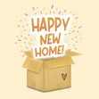 Moving Box Happy New Home Confetti-exploding Greetings Card