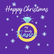 Happy Christmas To Fiance Ring In Purple Confetti-exploding Greetings Card
