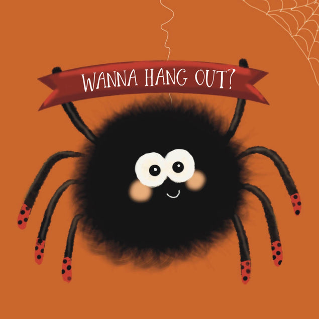 Cute Spider Wanna Hang Out Confetti-exploding Greetings Card