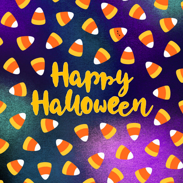 Colorful Sweets Happy Halloween Confetti-exploding Greetings Card