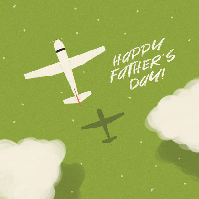 Happy Father's Day Plane Green Confetti-exploding Greetings Card