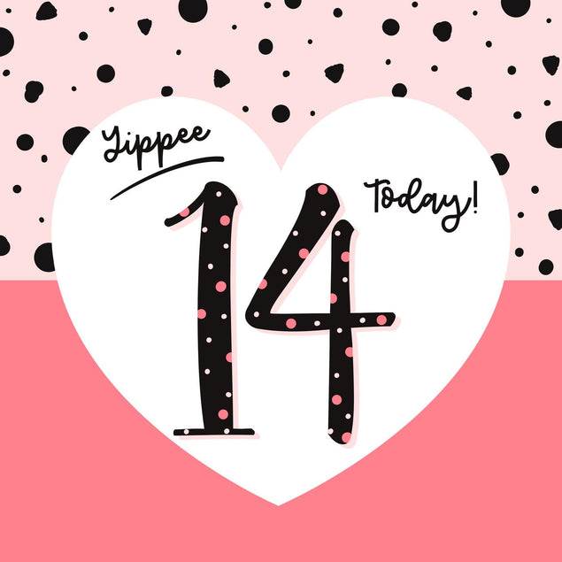 Yippee 14 Today! Birthday Confetti-exploding Greetings Card