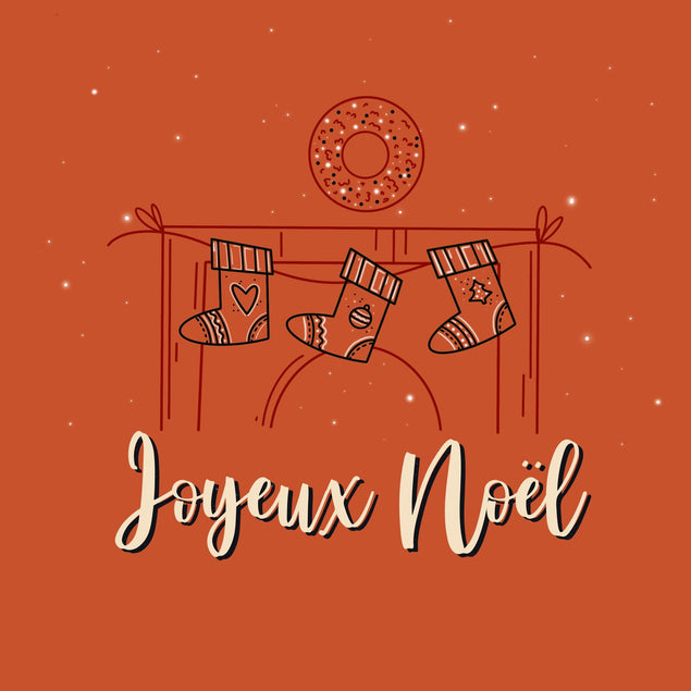 Red French Christmas Confetti-exploding Greetings Card