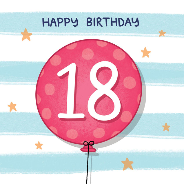 Happy 18th Birthday Pink Balloon Confetti-exploding Greetings Card