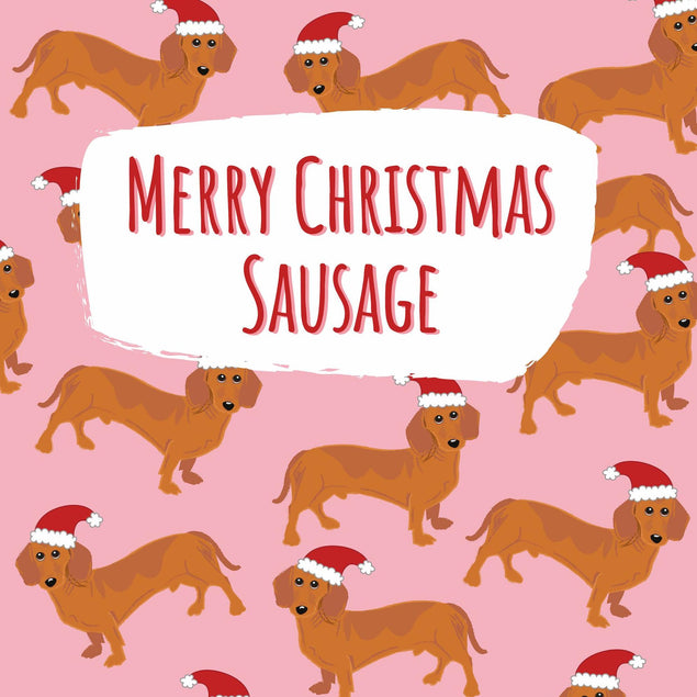 Merry Christmas Sausage Dachshund Confetti-exploding Greetings Card