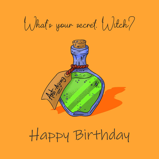 Happy Birthday What's Your Secret, Witch? Confetti-exploding Greetings Card