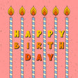 Cute Candles Happy Birthday Confetti-exploding Greetings Card