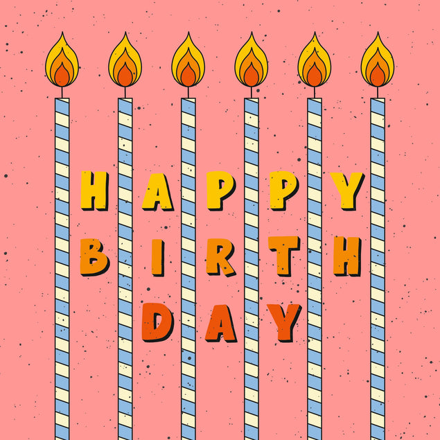 Cute Candles Happy Birthday Confetti-exploding Greetings Card