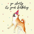 Shiba Inu Go Shorty Birthday Confetti-exploding Greetings Card
