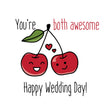 Happy Wedding Day You're Both Awesome Funny Cherries Confetti-exploding Greetings Card
