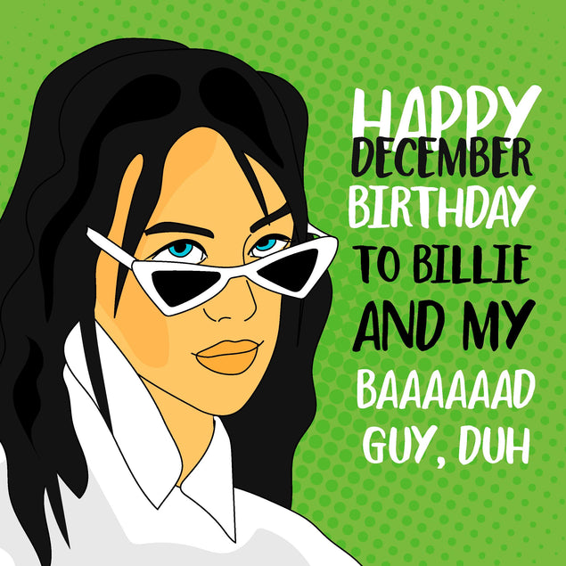 Happy December Birthday Billie Confetti-exploding Greetings Card